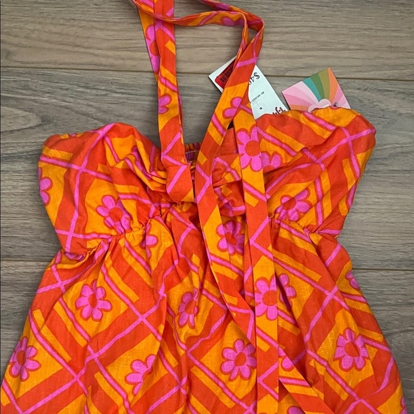 Show me your MUMU  Orange and Pink Floral Maxi Dress - Picture 4 of 4